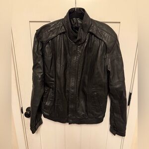 Vintage LaPiela black leather Bomber Jacket Biker Motorcycle Men’s size 40